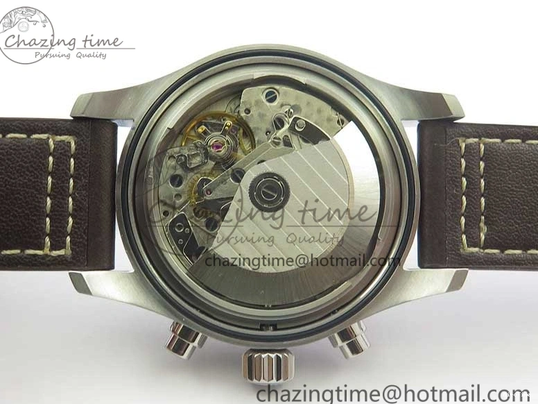 MIROTIME 0508 Pilot Chrono Spitfire IW387903 SS ZF 1:1 Best Edition Black Dial on Brown Leather Strap A OdorResistant 7127